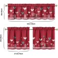 thumbnail image 2 of Valentine''s Day Kitchen Curtains and Valances Set of 3, Red Love Heart Valentine''s Day Kitchen Decor, 27.5"W x 24"L French Casual Polyester Unlined Pinch Pleat Curtains, 2 of 5