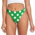 thumbnail image 1 of Balery Green And White Polka Dot Tangas de Algodón para Mujer con Estampado – Ropa Interior Sexy, Transpirable, G-string-X-Small, 1 of 6