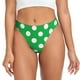 thumbnail image 1 of Balery Green And White Polka Dot Tangas de Algodón para Mujer con Estampado – Ropa Interior Sexy, Transpirable, G-string-3X-Large, 1 of 6