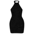 thumbnail image 6 of DHFJKG Sparkling Backless Bodycon Women Mini Dress Party Evening Gown Glitter Sequins Halter Slim Fit Sexy Date Dress Stylish Dresses, 6 of 6