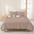 thumbnail image 3 of Queen Quilt Set 90''x96'', Warm Beige Lightweight Summer Bedspread Coverlet Set with 2 Pillow Shams, Solid Color Farmhouse Beige Breathable All Season Quilt Bedding for Bedroom/Guest Room, 3 of 9