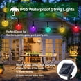 thumbnail image 3 of Perfect Holiday 30 LED Solar String Lights,Waterproof with Bubble Design Bulbs for Outdoor Home decor, Christmas, Parties, Garden - Multicolor, 3 of 12