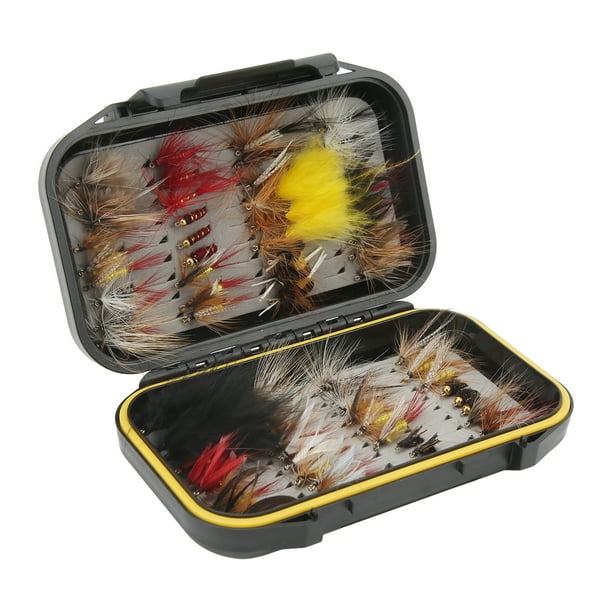 Fyydes Fly Fishing Bait, Perfect Gift Fly Fishing Kit Stainless Steel Bright Colors Fly Design With Waterproof Box For Fish