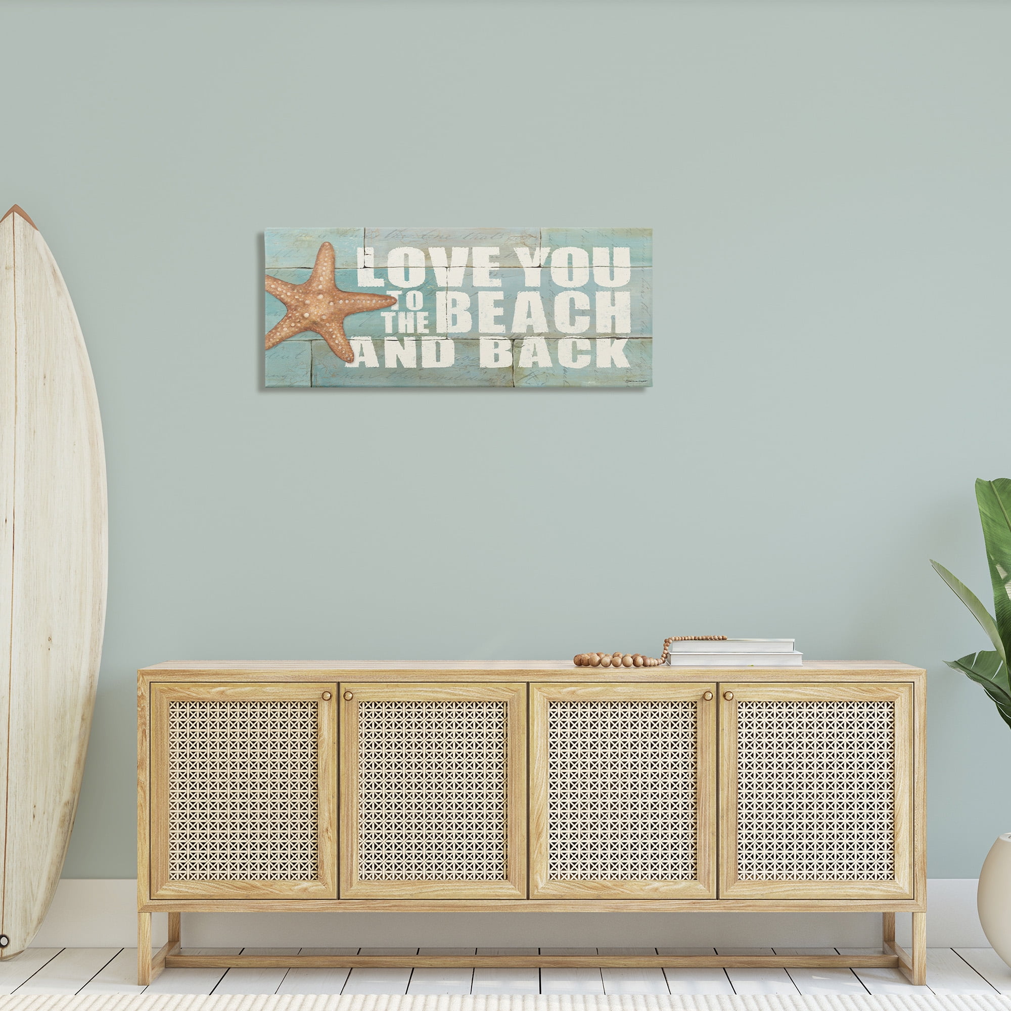 Stupell Industries Beach & Back on Bricks Animals & Insects Painting Gallery Wrapped Canvas Art Print Wall Art, 40 x 17