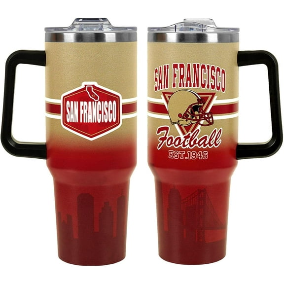 Generic Football Tumbler Cup - Football Gifts for Men Women - 40 OZ Insulated Stainless Steel Coffee Cup with Lid and Straw