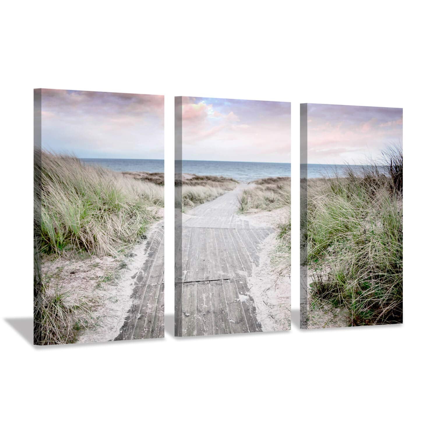 Liveditor Beach Scene Wall Art With Coastal Path Sand Dunes Print On Canvas Set For Living Room 26 X 16 X 3pcs Walmart Com Walmart Com