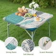 thumbnail image 4 of Blue Boho Plant Pattern Square Fitted Tablecloth with Elastic Edge,Square Table Cover,Washable Elastic Table Cover for Home Kitchen Party Decor 36"x36", 4 of 6
