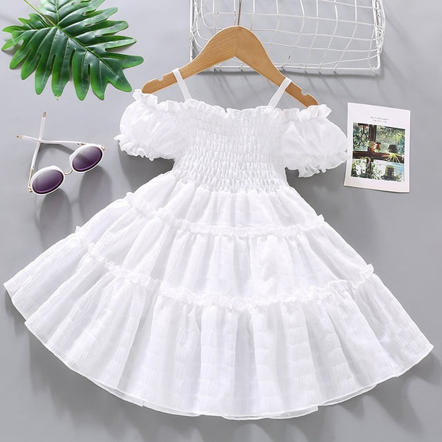 Robe Décontractée Rose pour Bébé Fille Vêtements Été 2023 Nouvelle Robe Princesse en Coton Lin Coréenne Col Rabattu
