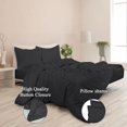 thumbnail image 4 of Royale Black Duvet Cover Full Size - Washed Duvet Cover Set, 3 Piece Double Brushed Duvet Covers set with Button Closure - 1 Duvet Cover 80x90 inches and 2 Pillow Shams - Comforter Cover, 4 of 7