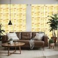 thumbnail image 2 of Ambesonne Burnt Orange Window Curtains, Geometric Summer Forms, Each 28" W x 84" L, Yellow Marigold and Cream, 2 of 5
