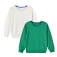 thumbnail image 1 of vdgthytj 2 Pack Chandail en Molleton Garçon Fille Enfant Automne Décontracté Ample Col Rond Manches Longues Pull Blouse, 1 of 8