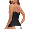 thumbnail image 6 of RELLECIGA Women's V Neckline Tankini Top Bathing Suits Ruched Swimwear, 6 of 8