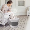 thumbnail image 1 of Cubo plegable para baño de pies Best Bargains: bañera grande portátil con retención de calor, construcción de gel de sílice, base antideslizante, diseño plegable de 40 cm para uso en casa y oficina., 1 of 6