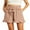05-C-Khaki, variant on Women's Shorts Butterfly Leaf Frenulum Summer High Waisted Shorts with Pocket Casual Shorts Ruffle Hem Shorts FP-Black Palm Leaf XL