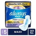 thumbnail image 3 of (6 pack) Always Maxi Pads with Wings, Size 5, Extra Heavy Overnight Absorbency, 27 CT, 3 of 15