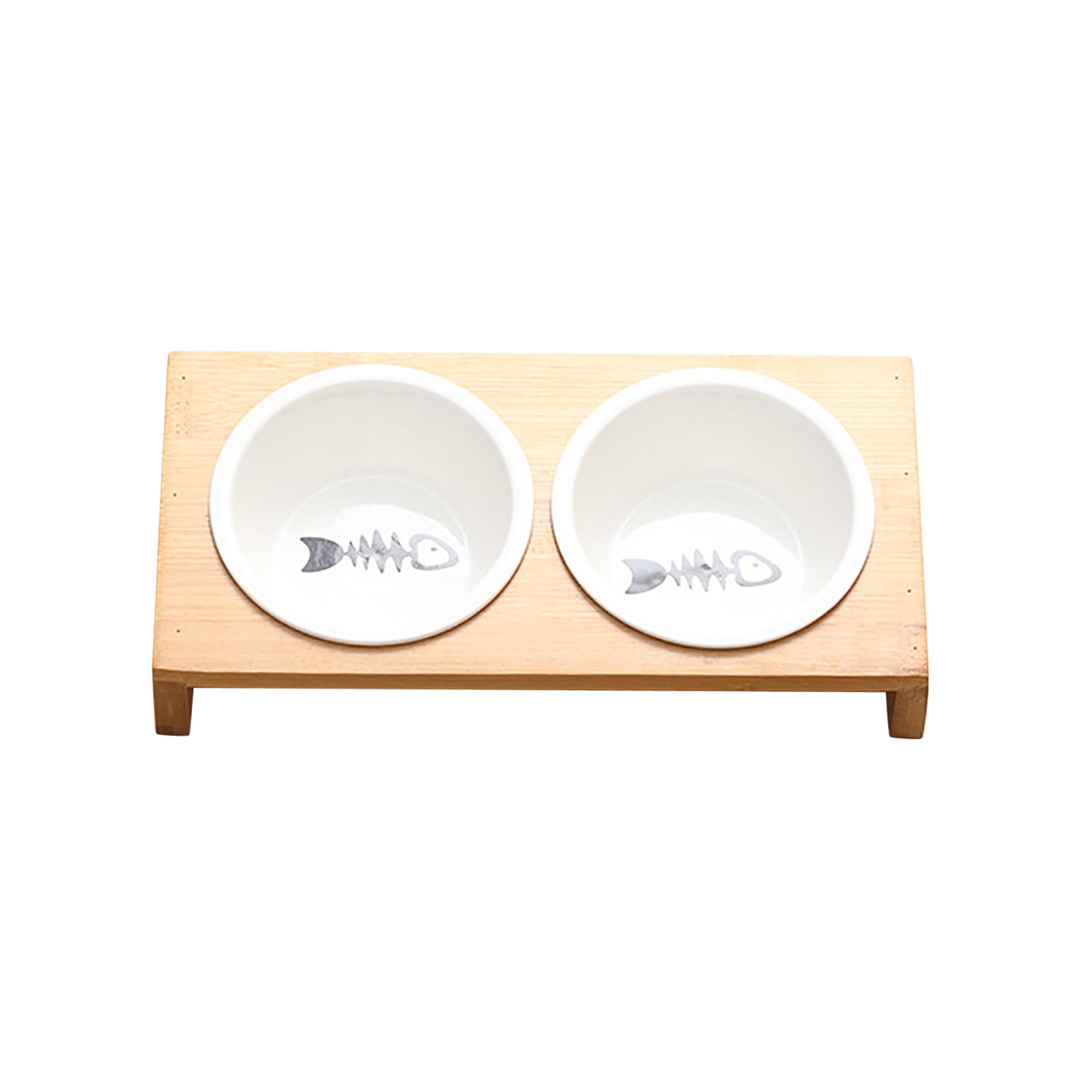 Ailezt 1Set Cat Food Bowl With Stand Stylish Ceramic Pet Dish For Cats Dogs Easy To Indoor Water