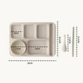 thumbnail image 3 of 1 Set Creative Wheat Straw Bowl Exquisite Dinner Tray Drop-Proof Rice Dishes Separate Plates Cutlery Set (Blue), 3 of 8