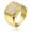 Gold color, variant on Hip Hop Men's Iced Out Cubic Zircon Square Rings 14K Yellow Gold High Quality CZ Cool Male Ring Party Jewelry