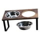 thumbnail image 5 of Soporte para comederos de perros con 2 cuencos de acero inoxidable, comedero doble para mascotas, comedero para gatos, comederos de madera, 5 of 10