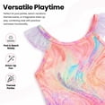 thumbnail image 6 of Girls One Piece Mermaid Scale Print Swimwear Bikini Colorful Bathing Suits Cute Princess Beach Swimsuit for Kids Girls 5T, 6 of 11