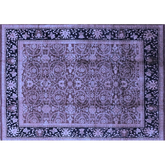 Ahgly Company Machine Washable Indoor Rectangle Oriental Blue Industrial Area Rugs, 5' x 7'