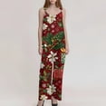 thumbnail image 4 of Women's Summer Overalls with Christmas Print - Vintage Jumpsuit (Non-Adjustable Straps), Burgundy, Size S, 4 of 4