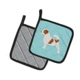 thumbnail image 2 of Carolines Treasures BB3707PTHD Jack Russell Terrier  Checkerboard Blue Pair of Pot Holders  7.5HX7.5W multicolor, 2 of 3