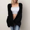 thumbnail image 3 of Oksale Fuzzy Knit Cardigan for Women Plus Size Cozy Long Sleeve Sweaters with Pockets Open Front Cardigans Slouchy Soft Fall Tops Black XXXL, 3 of 3