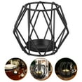 thumbnail image 4 of 3pcs Black Geometric Tealight Candle Holder Wedding Reception Candlestick Decor for Table Centerpiece, 4 of 6