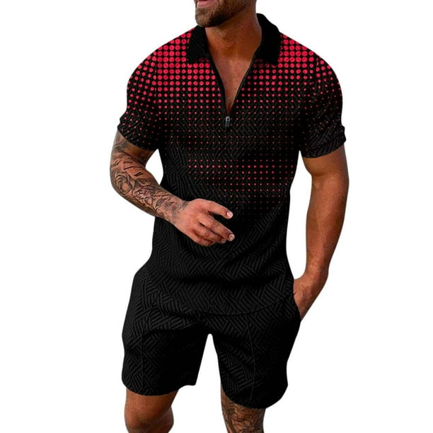 Sngxgn Men Short Rompers Male Jumpsuit One Piece Romper Bro Short Sleeve Shirt Outfits Fasion Red 3XL - Walmart.com