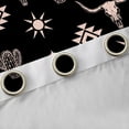 thumbnail image 4 of Feelyou Western Aztec Adult Black Out Curtains, Tribal Sheep Skeleton Curtains Pack of 2 (42x63 Each), Black Brown Abstract Triangle Bedroom Curtains, Blackout Curtains Room Decor, 4 of 6