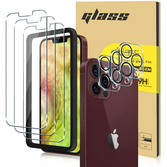 [3+3 PACK] 3 Pack Screen Protector & 3 Pack Camera Lens Protector Compatible with iPhone 13 Pro [6.1 inch] Tempered Glass, Bubble Free, Easy Installation, Sensitive Touch, Case Friendly