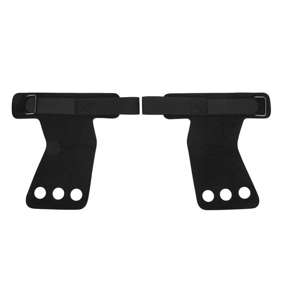 Protector de palmas para gimnasia, cuero de imitación, agarre de mano con tres dedos para entrenamiento de levantamiento de pesas, color negro, 2 uds. YUNYI BRAND Deportes