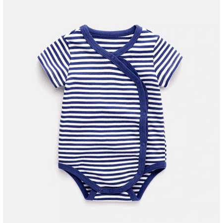 

Boys Blue Striped Short Sleeve One Piece Bodysuit
