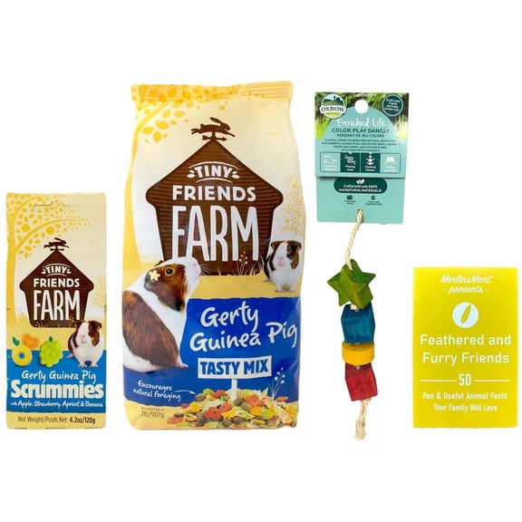 Tiny Friends Farm Gerty Guinea Pig Tasty Mix Food & Scrummies Treats Bundle | 2 lb Food & 4.2 oz Treats | MerlinsMart Zine