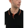 thumbnail image 6 of X RAY Jeans Mens Basic Short Sleeve Tipped Polo, Black/Vermillion, L, 6 of 6
