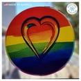 thumbnail image 5 of 11" Rainbow PRIDE Heart Roundel Window Cling Decal, LGBTQ+ Home, Store and Office Decor. Double Sided, Reusable, Made in America., 5 of 8