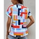 thumbnail image 2 of Blusa de verano con estampado gráfico y manga corta con cuello en V y ajuste holgado para mujer, 2 of 6