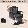 thumbnail image 4 of Heavy Duty Barber Chair, Hydraulic Recline Hair Chair for Barbershop, All Purpose Styling Chair for Beauty Shampoo Tattoo Pedicure,360 Degree Swivel, Height Adjustable, Removable Headrest, 4 of 7