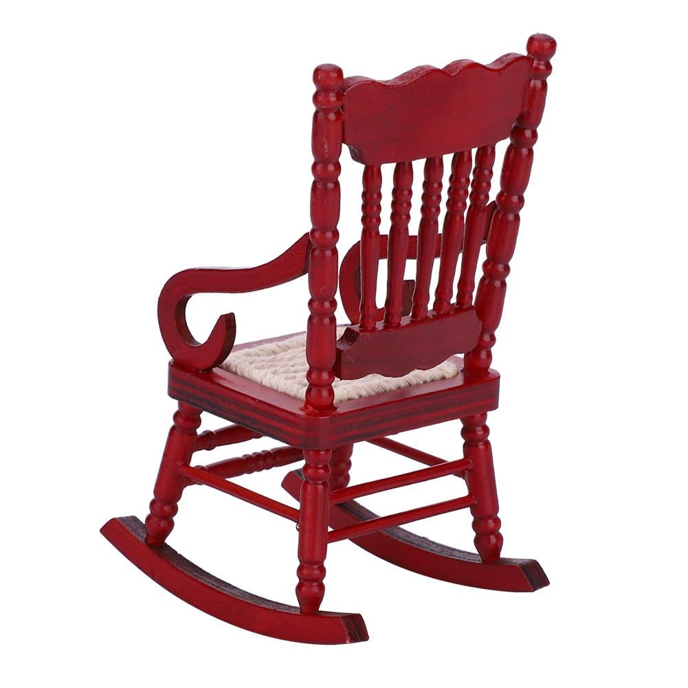 Mgaxyff 1:12 Dollhouse Miniature Furniture Wooden Rocking Chair for