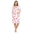 thumbnail image 2 of Casual Nights Women's Floral Snap Front Flannel Duster Long Sleeve Lounger Dress, 2 of 5