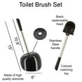 thumbnail image 4 of PISE Freestanding Black Toilet Brush and Holder Set, 4 of 7