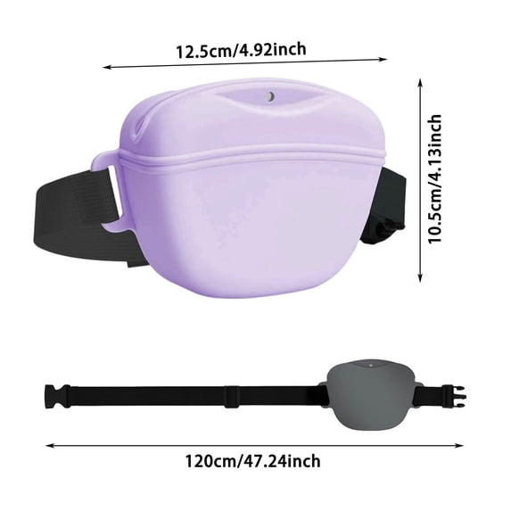 Silicone Dog Treat Pouch Portable Dog Training Waist Bag Food Grade Pet Treat Holder For Dog Walking Training Use