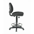 thumbnail image 2 of Pemberly Row Black Fabric Seat and Back Drafting Chair with Adjustable Foot Ring, 2 of 3