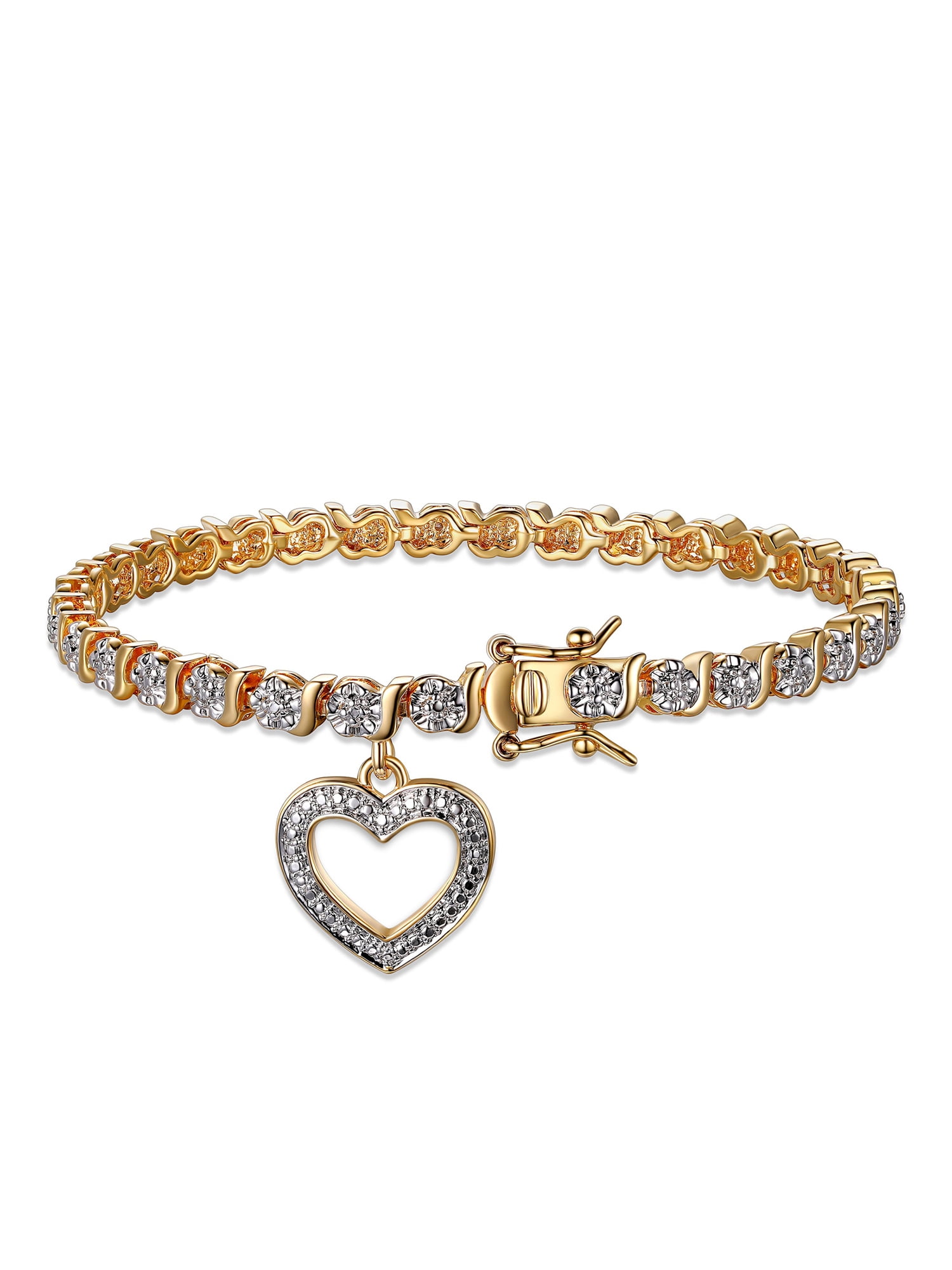 18K Yellow Gold Plated Diamond Accent 