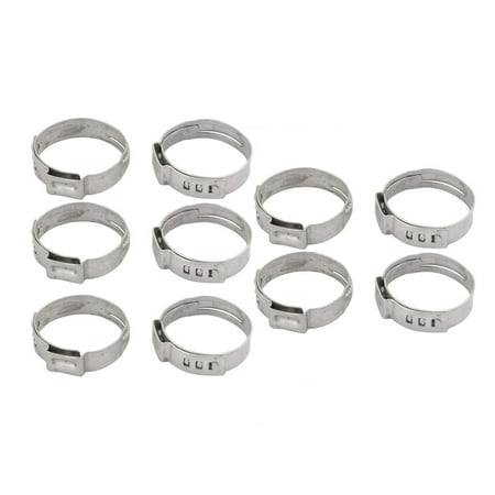 

20.9mm-24.1mm 304 Stainless Steel Adjustable Tube Hose Clamps Silver Tone 10pcs