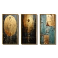 thumbnail image 2 of Designart "Vintage Minimalism Full Moon Mystery II" Modern Geometric Framed Wall Art Set Of 3 - Gold Abstract Geometric Frame Gallery Set For Office Decor, 2 of 6
