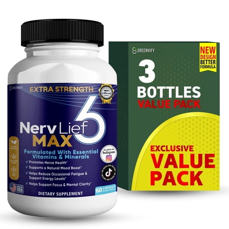 GreenVify NervLief6 Max – Daily & Lifestyle Support Supplement, Adult Nutritional Formula
