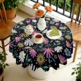 thumbnail image 4 of Round Tablecloth Wrinkle Free 60 Inch Floral Table Cover Daisy Pattern Kitchen Dining, 4 of 5