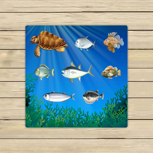 Toallas Peces y Tortugas Marinas Bajo El Mar ABPHQTO Playa Baño Piscina Sprot Viaje Mano Spa Toalla 33x33 cm